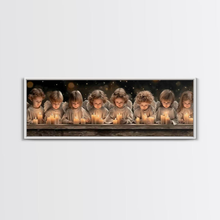 Heaven’s Little Lights | Framed Canvas Print | Panoramic Print | Christian Art Canvas | Christian Wall Art | Christian Painting | Christmas