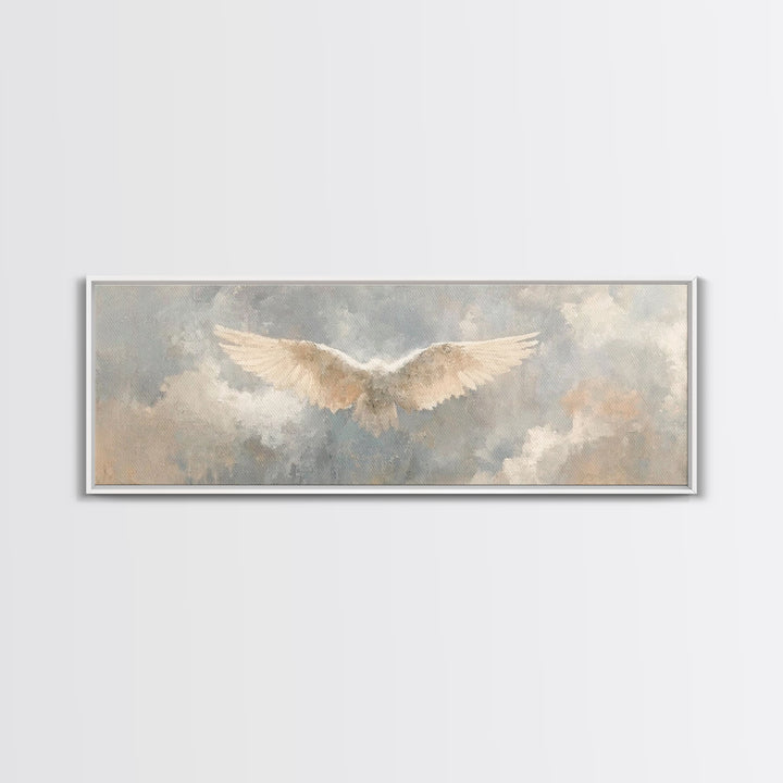 Wings Of Heaven – Framed Canvas Print – Panoramic Art – Christian Art Canvas – Christian Wall Art – subtle Christian art – Christian Painti