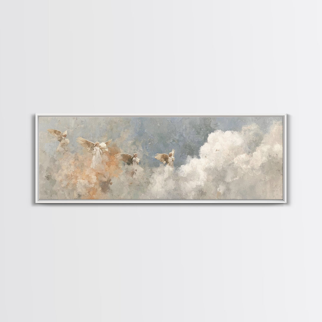 Sanctified Gathering Veil – Framed Canvas Print – Moody Christian Art – Panoramic Art – Christian Wall Art – Christmas Art – Christian Art