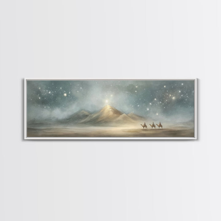 Guided By Heaven – Framed Canvas Print – Christian Art – Christmas Art Prints – Panoramic Art – Christian Art Canvas – Christian Christmas