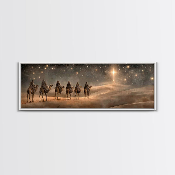 Journey to the Light, Framed Canvas Print, Christian Christmas Art, Christian Art Canvas, Christmas Wall Art, Panoramic Art, Christian Gift