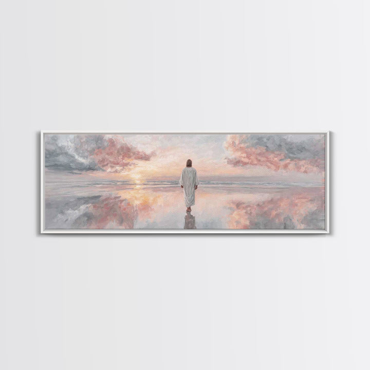 Radiant Promise Sky – Framed Canvas Print – Christian Art Painting – Jesus Art Print – Panoramic Wall Art – Modern Christian Art – Christma