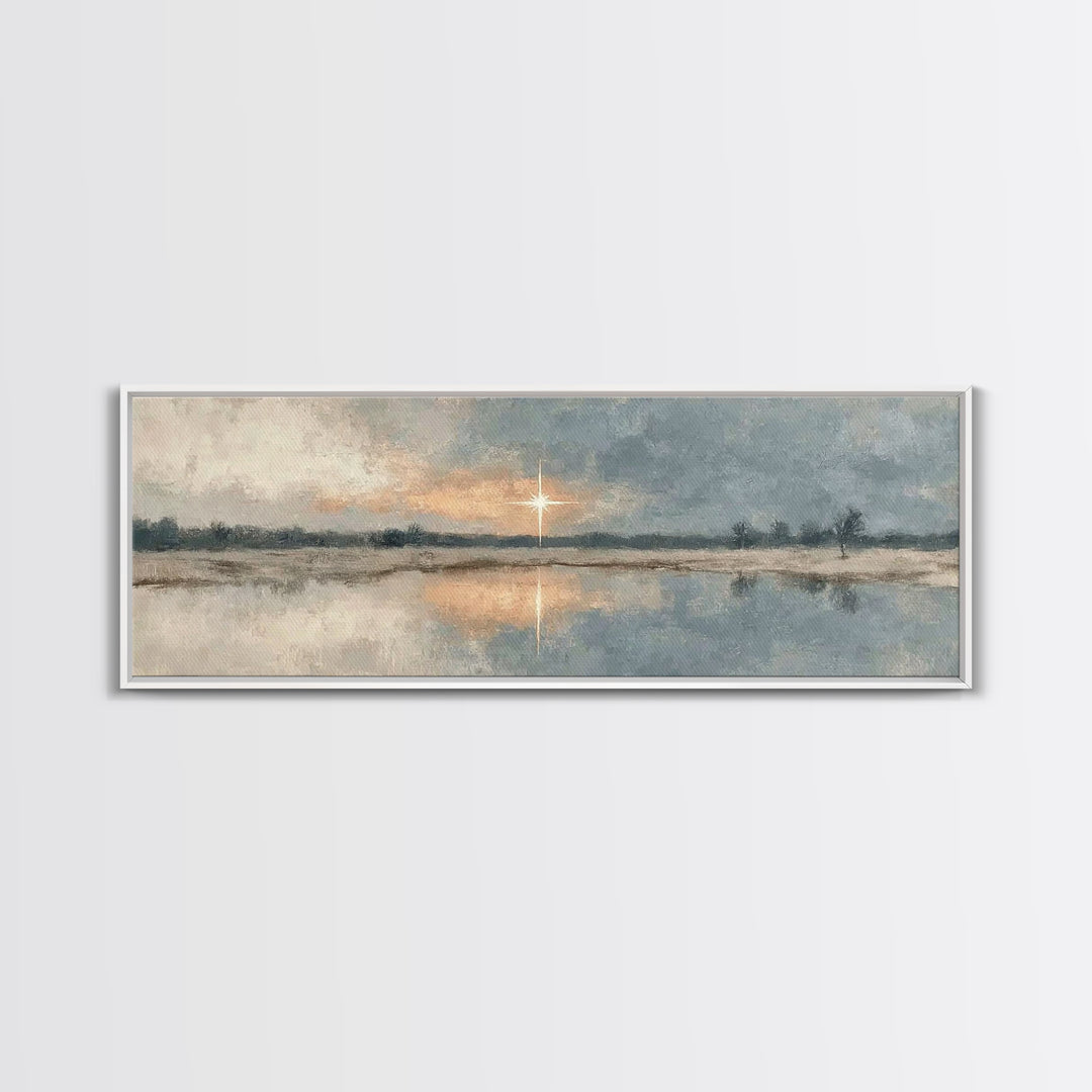 Star Of Promise, Framed Canvas Print, Panoramic Wall Art, Christian Wall Art, Christian Art Canvas, Christmas Art, Christian Gift Ideas