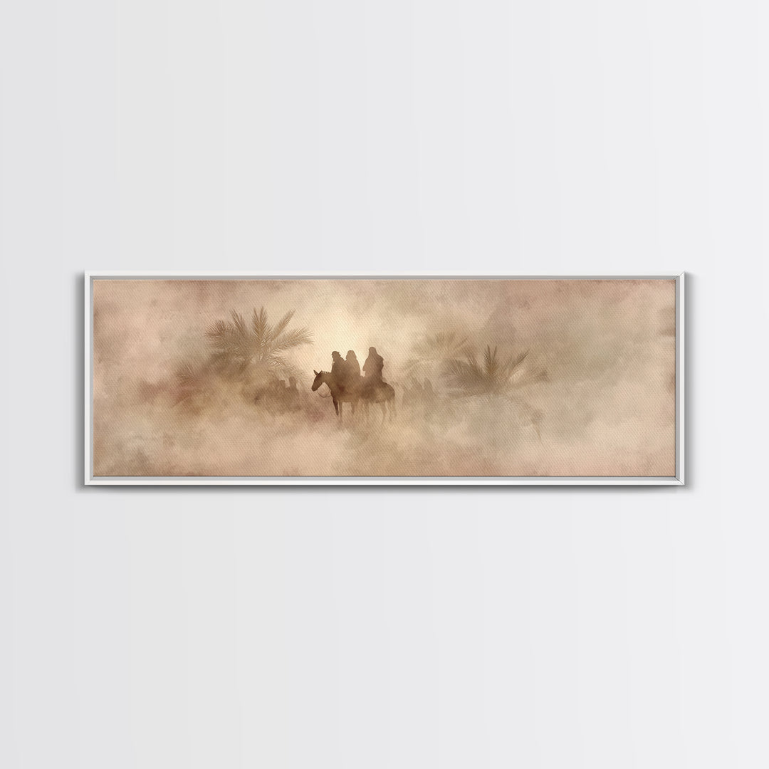 Palm Road Procession – Framed Canvas Print – Christian Art Print – Jesus Painting – Panoramic Print – Christian Christmas Art – Christian W