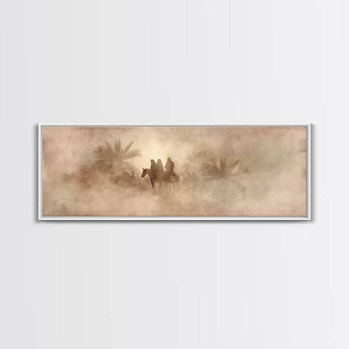 Palm Road Procession – Framed Canvas Print – Christian Art Print – Jesus Painting – Panoramic Print – Christian Christmas Art – Christian W