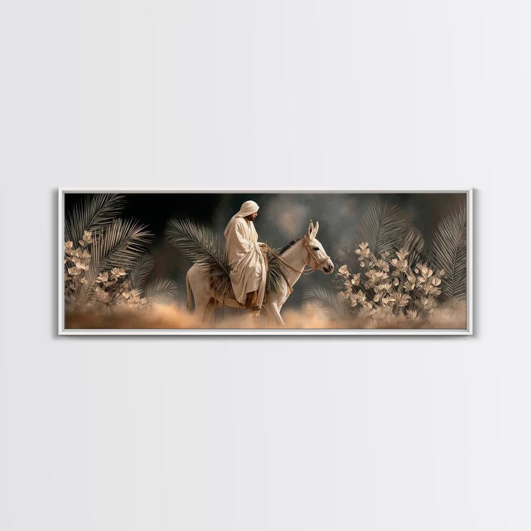 Mountain Grace | Framed Canvas Print | Christian Art Canvas | Panoramic Painting | Jesus Art Print | Christian Decor | Moody Christian Art