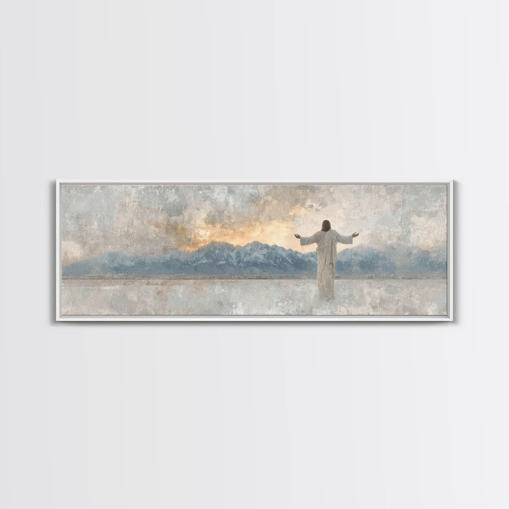 Horizon Of Mercy – Framed Canvas Print – Christian Wall Art – Panoramic Wall Art – Christian Art Canvas – Jesus Painting – Christian Christ