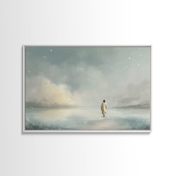 Heavenly Pathlight – Framed Canvas Print – Christian Wall Art – Modern Christian Art – Jesus Painting – Christian Art Canvas – Subtle Chris