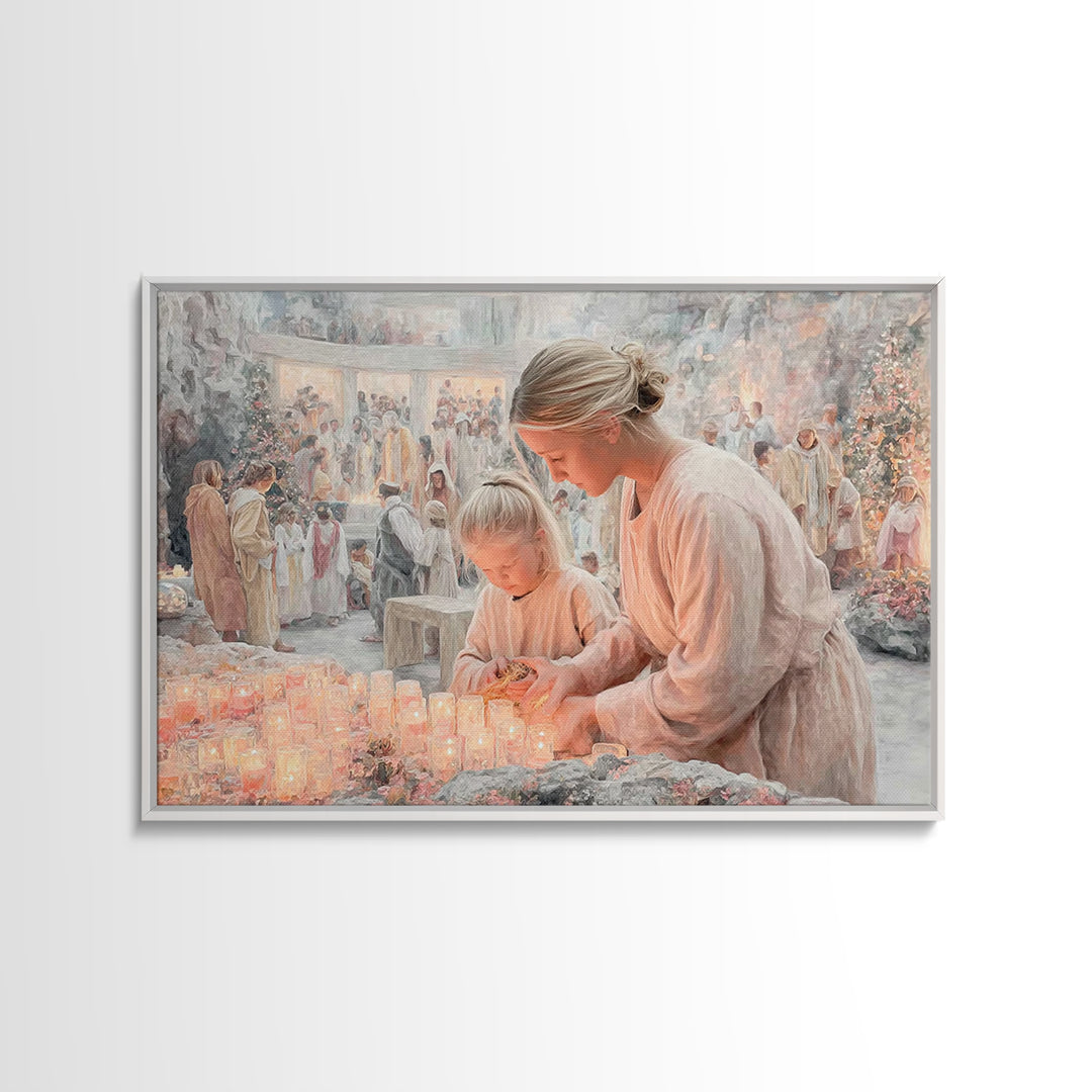 Festival Of Light – Framed Canvas Print – Christian Christmas Art – Christian Art Canvas – Christian Wall Art – Jesus Painting – Christian
