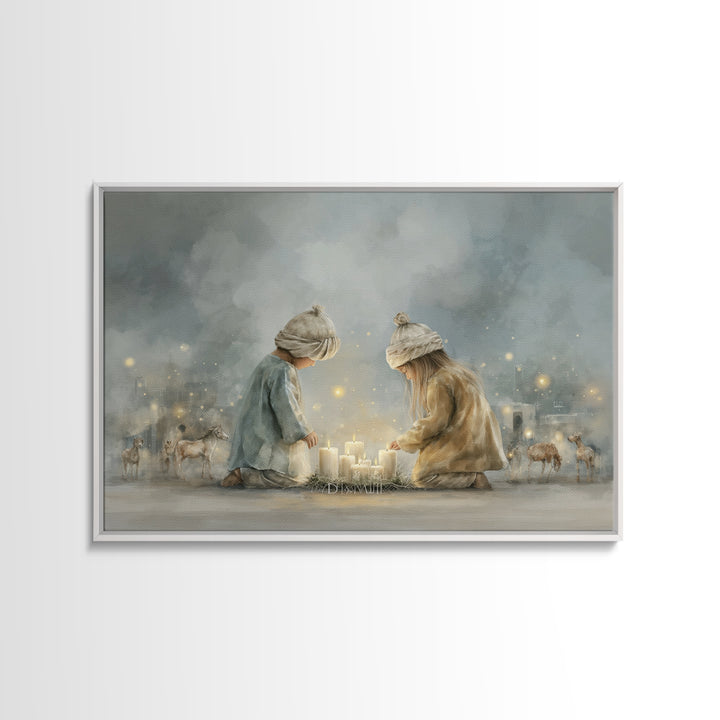 Children Of Light – Framed Canvas Print – Christian Christmas Art – Christian Art Canvas – Christian Wall Art – Christmas Art – Christian D