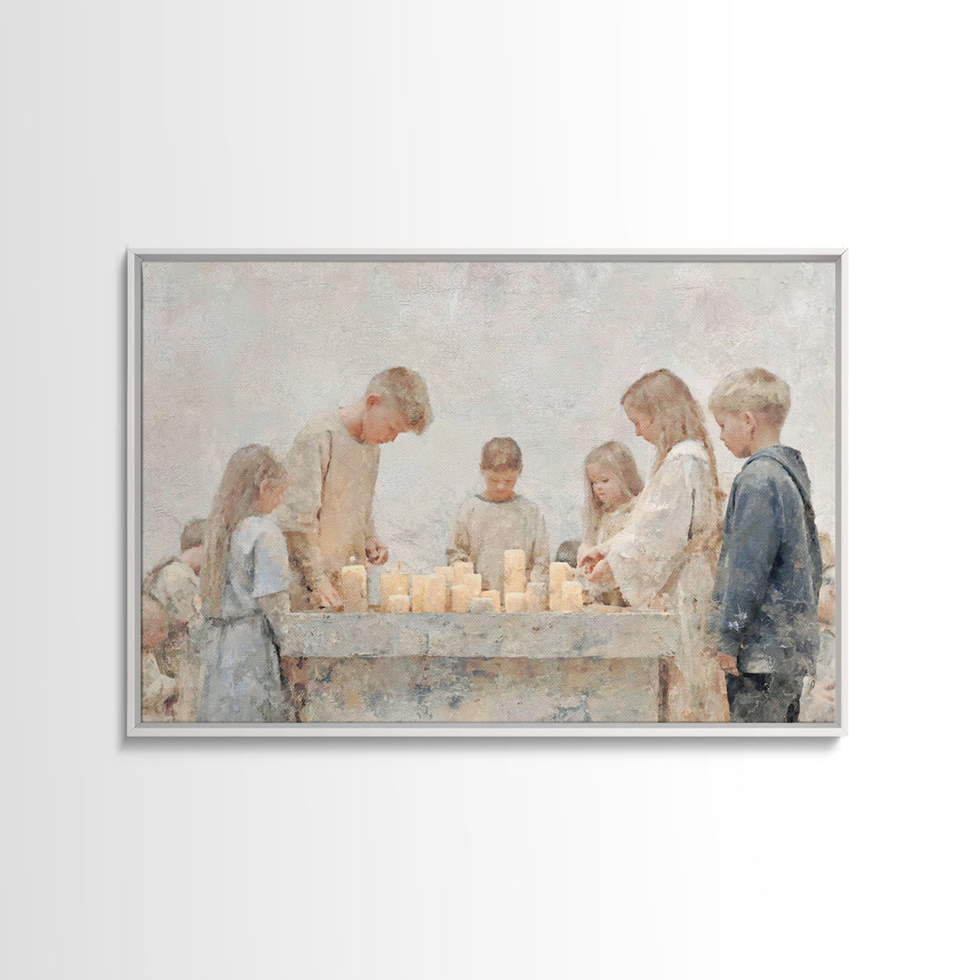 Faithful Kindling – Framed Canvas Print – Christian Christmas Art – Christian Art Canvas – Christian Wall Art – Christmas Art – Christian D