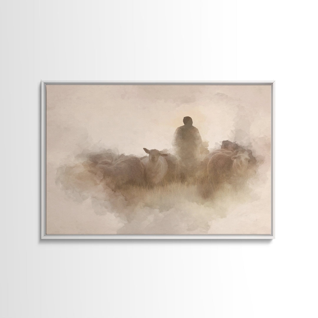 Shepherd’s Watch – Framed Canvas Print – Christian Art Canvas – Christian Wall Art – Christian Art – Christian Christmas Art – Christian Gi