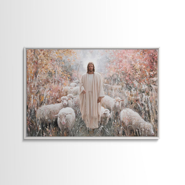 Pastoral Messiah – Framed Canvas Print – Christian Art Canvas – Jesus Painting – Christian Wall Art – Christian Art – Christian Christmas A