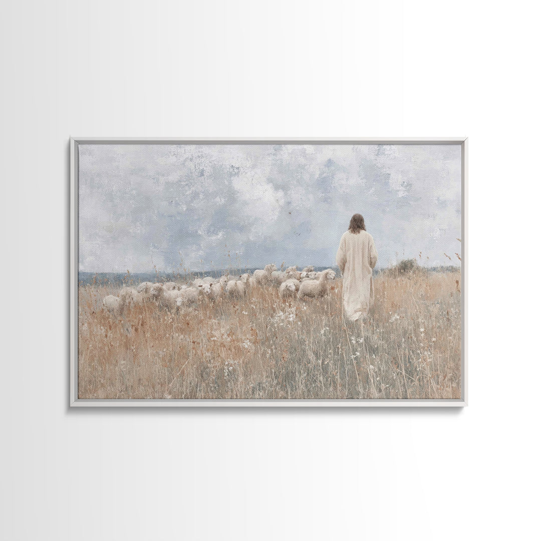 Fields Of Trust – Framed Canvas Print – Christian Wall Art – Christian Art – Jesus Painting – Christian Art Canvas – Christian Christmas Ar