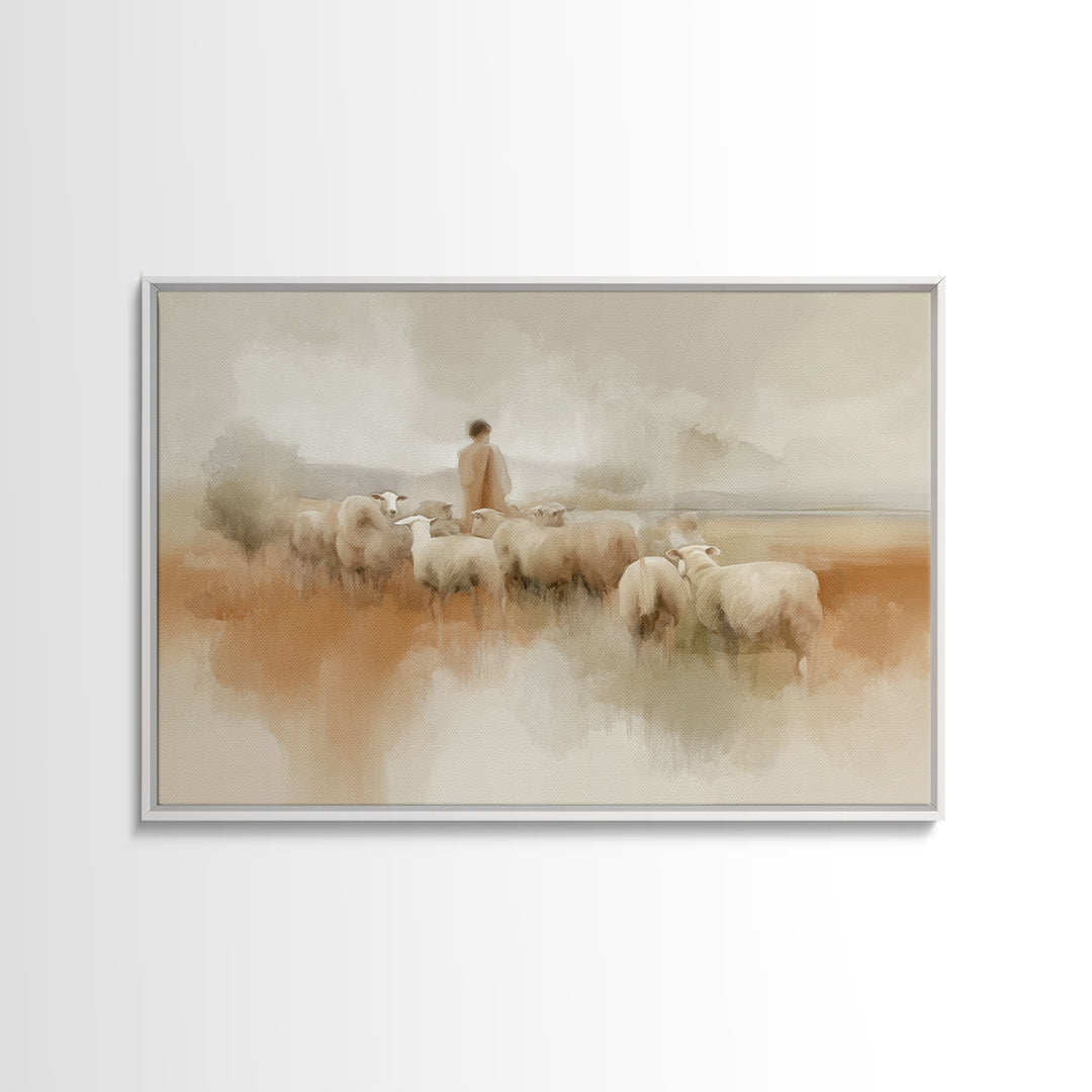 Quiet Pasture Grace - Framed Canvas Print - Christian Art Canvas - Christian Wall Art - Subtle Christian Art - Christian Decor - Jesus Pain