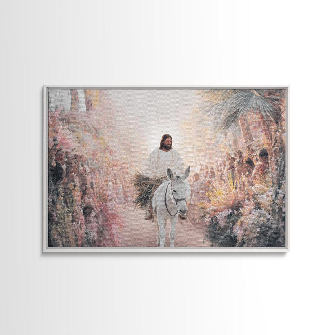 City Gate Hosanna - Framed Canvas Print - Christian Wall Art - Christian Art Canvas - Vintage Christian Art - Jesus Painting - Christian Gi