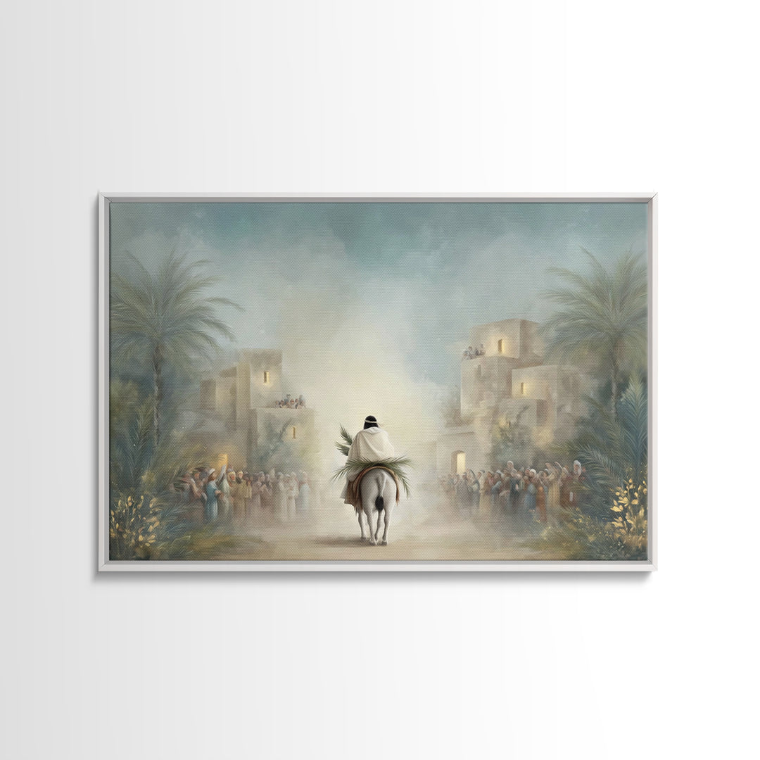 Risen Mountain Hope - Framed Canvas Print - Christian Art Canvas - Christian Wall Art - Abstract Christian Art - Christian Decor - Christia