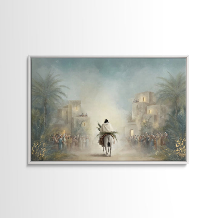 Risen Mountain Hope - Framed Canvas Print - Christian Art Canvas - Christian Wall Art - Abstract Christian Art - Christian Decor - Christia