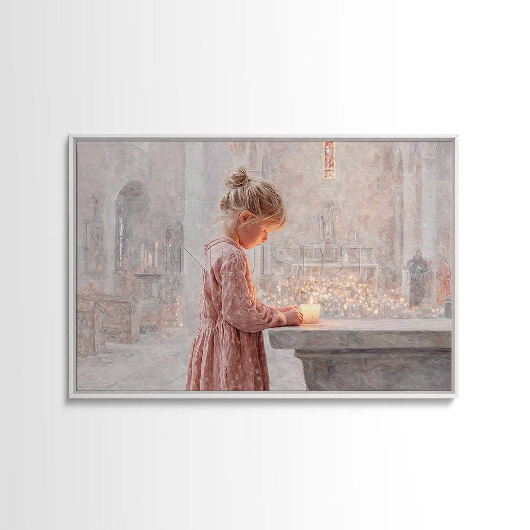 Sacred Candle Light – Framed Canvas Print – Christian Wall Art – Christian Art Print – Subtle Christian Art – Christian Gift Ideas
