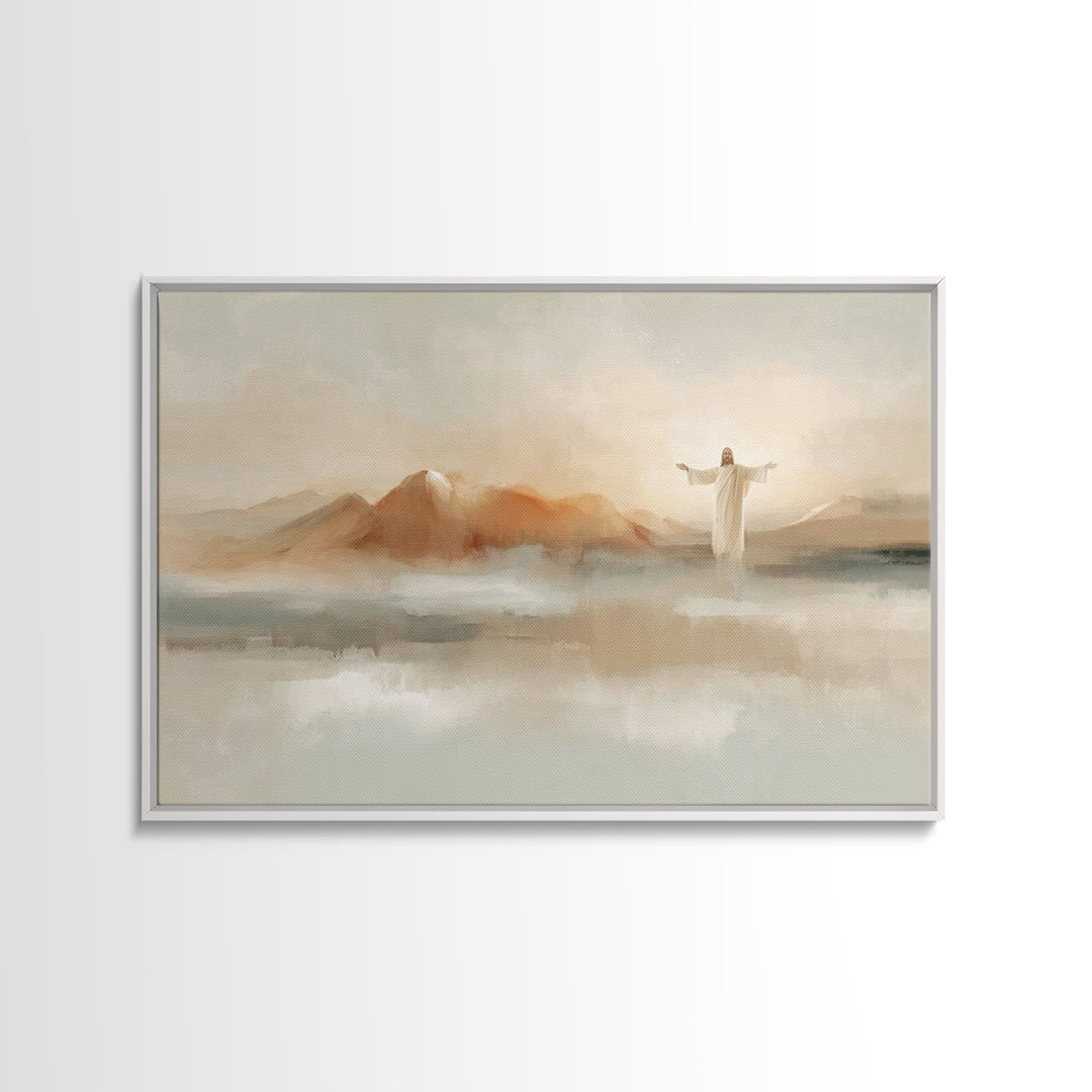 Hills Of Mercy – Framed Canvas Print – Christian Art Canvas – Minimalist Christian Art – Jesus Painting – Christian Wall Art – Christian De