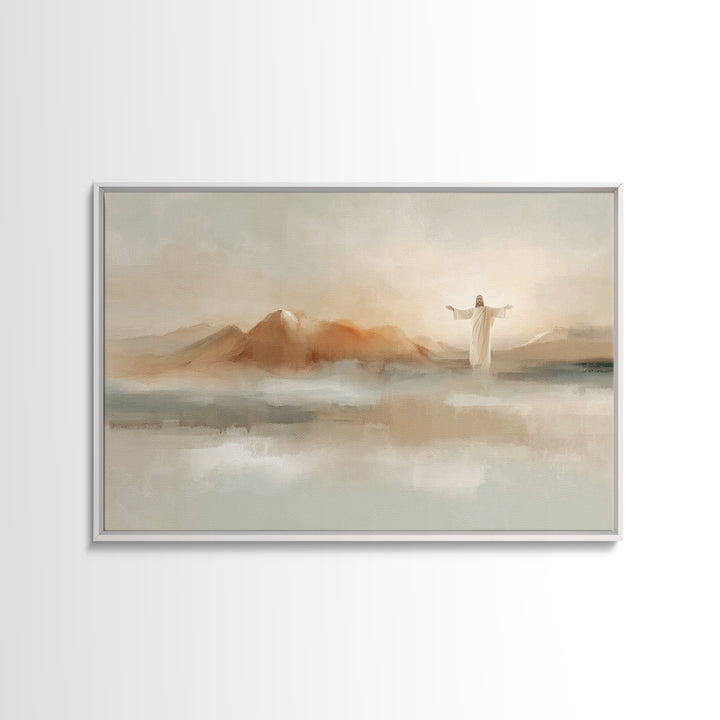 Hills Of Mercy – Framed Canvas Print – Christian Art Canvas – Minimalist Christian Art – Jesus Painting – Christian Wall Art – Christian De