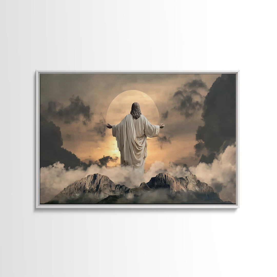 Divine Horizon Light – Framed Canvas Print – Jesus Painting – Christian Art Canvas – Christian Wall Art – Moody Christian Art – Christian G