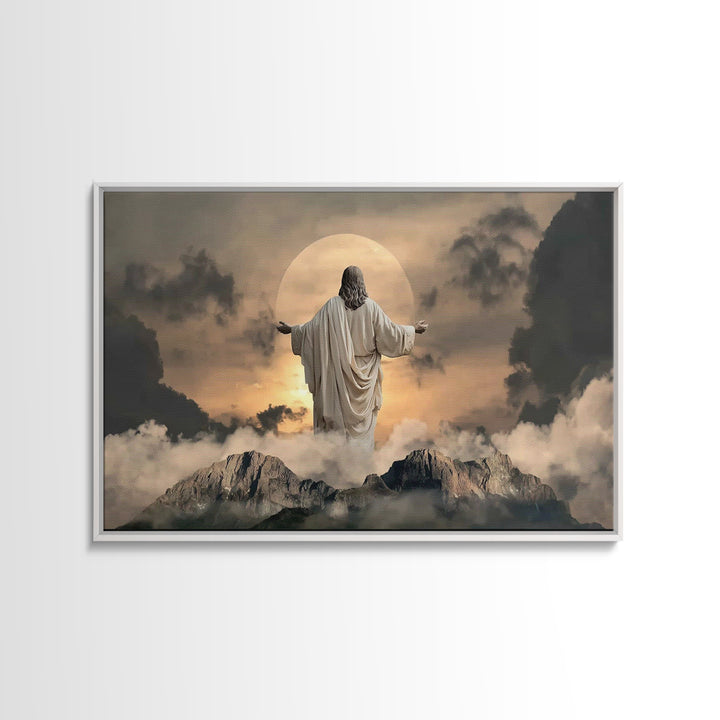 Divine Horizon Light – Framed Canvas Print – Jesus Painting – Christian Art Canvas – Christian Wall Art – Moody Christian Art – Christian G