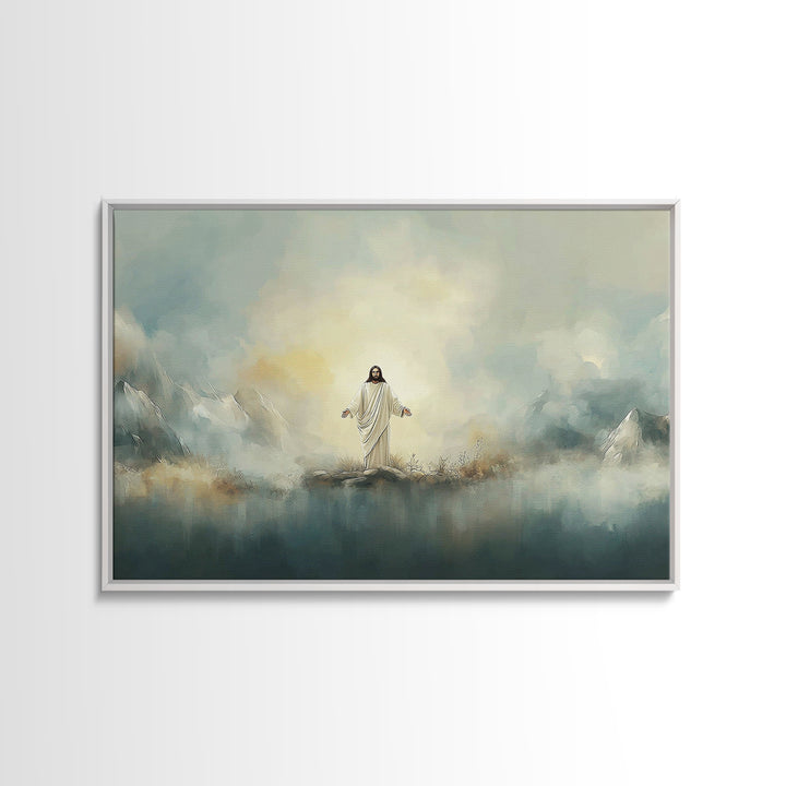 Glory On The Heights – Framed Canvas Print – Christian Art Canvas – Christian Painting – Jesus Painting – Christian Wall Art – Large Christ