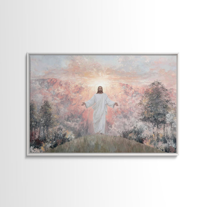 Radiant Summit Grace – Framed Canvas Print – Christian Art Canvas – Jesus Painting – Christian Wall Art – Modern Christian Art – Christian