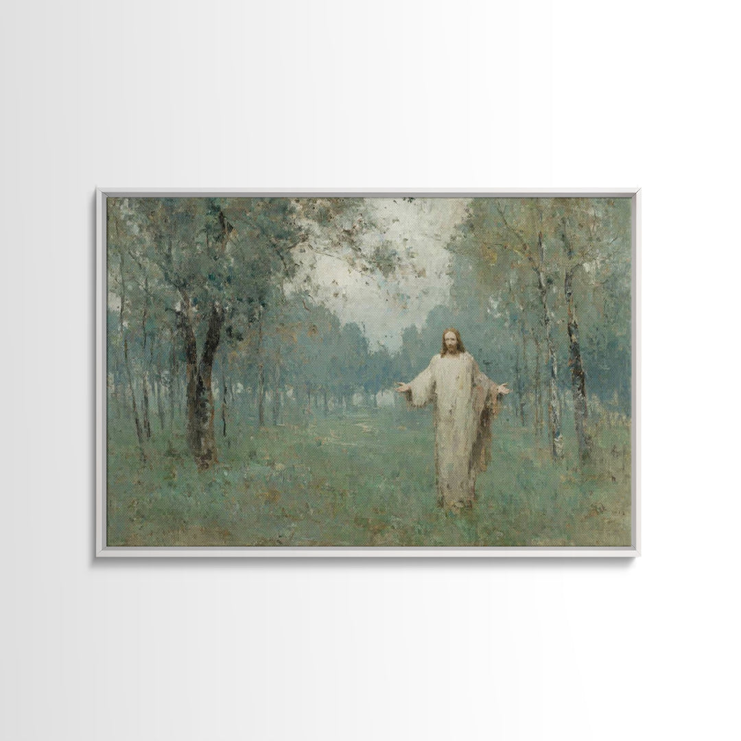 Soft Twilight Bloom – Framed Canvas Print – Christian Art – Jesus Painting – Christian Art Work – Subtle Christian Art – Christian Christma