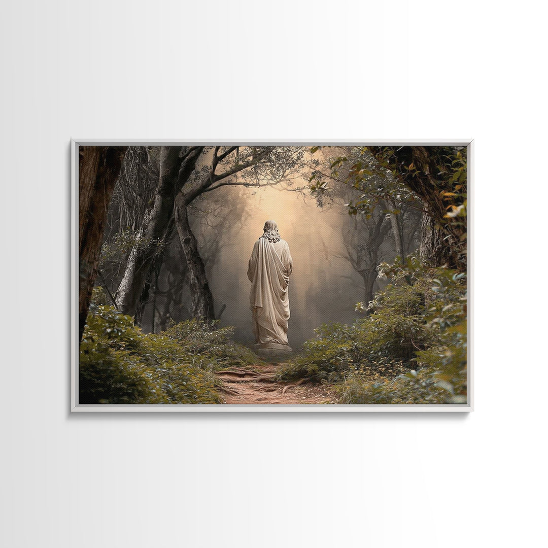 Luminous Rising Hope – Framed Canvas Print – Christian Christmas Art – Jesus Painting – Christian Art Print – Moody Christmas Art – Christi