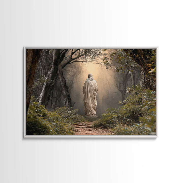 Luminous Rising Hope – Framed Canvas Print – Christian Christmas Art – Jesus Painting – Christian Art Print – Moody Christmas Art – Christi