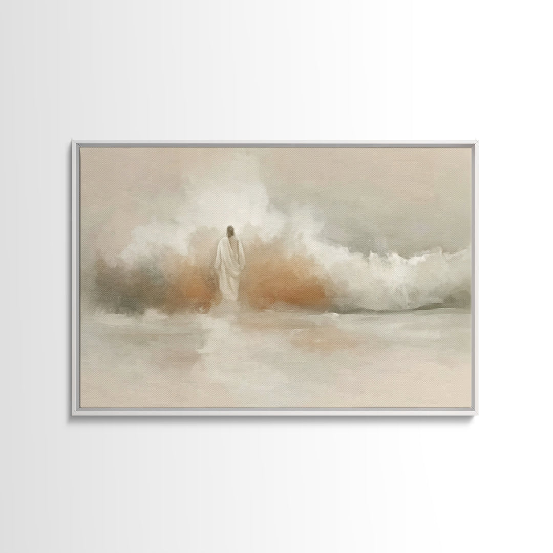 Eternal Calm Shore – Framed Canvas Print – Christian Art Canvas – Christian Wall Art – Jesus Painting – Subtle Christian Art – Christmas Ar