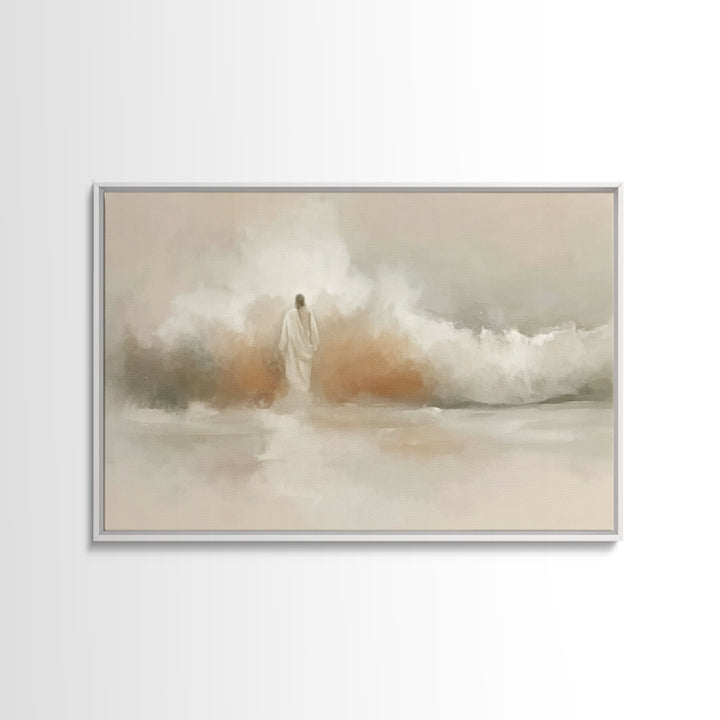 Eternal Calm Shore – Framed Canvas Print – Christian Art Canvas – Christian Wall Art – Jesus Painting – Subtle Christian Art – Christmas Ar