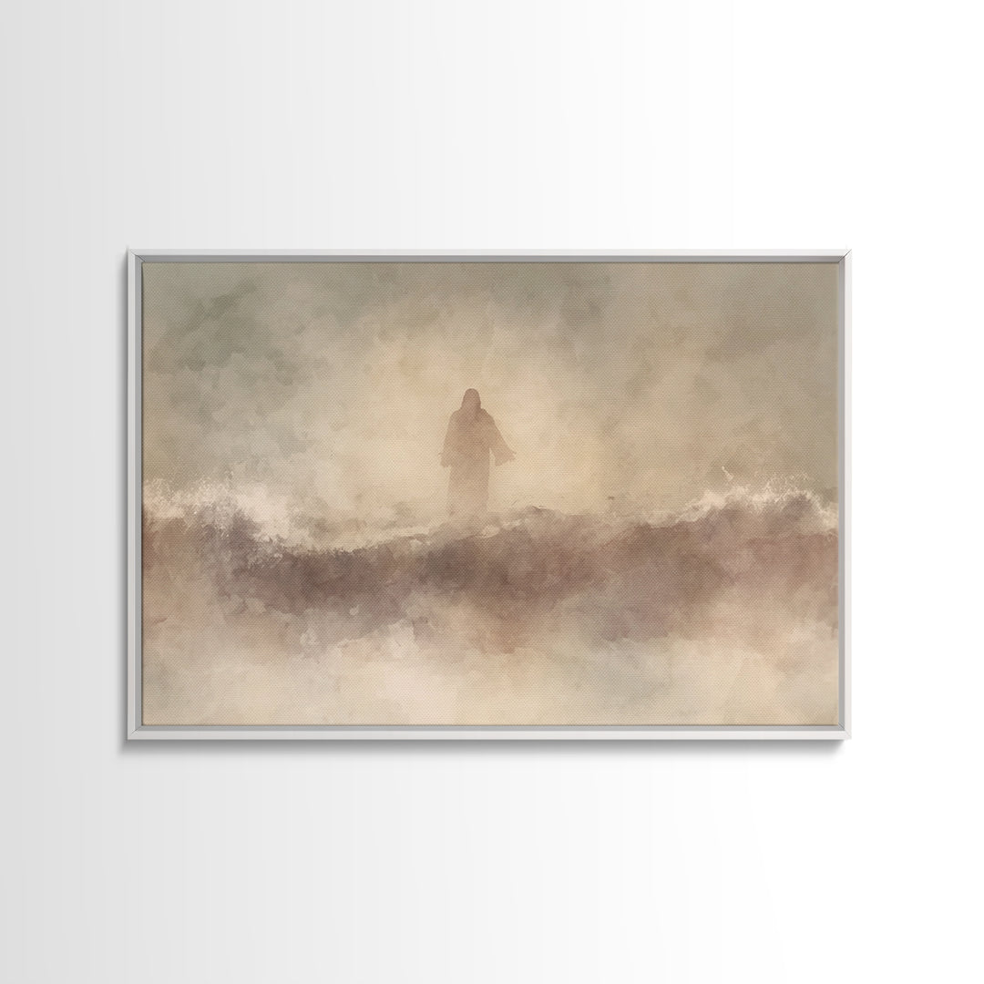 Dawn Of Hope, Framed Canvas Print, Christian Art Canvas, Christian Wall Art, Jesus Painting, Minimalist Christian Art, Christmas Art