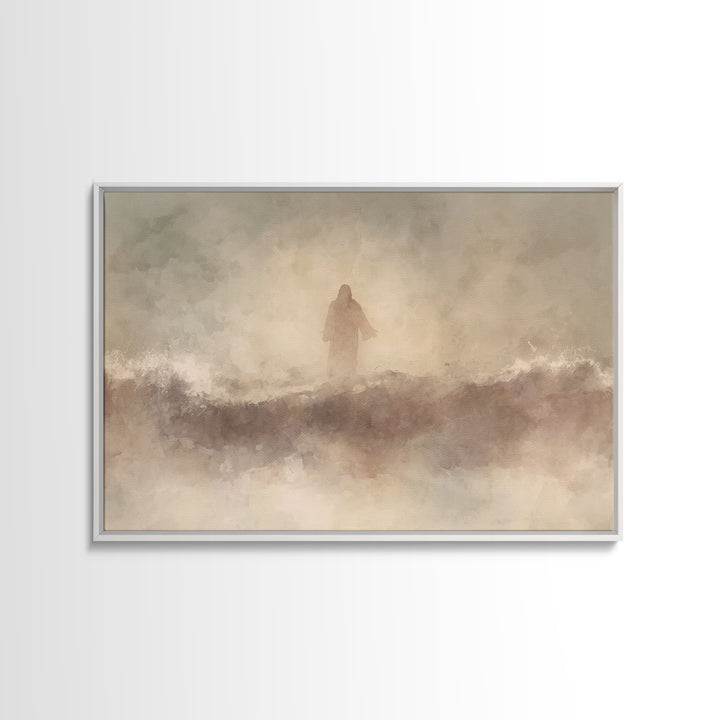 Dawn Of Hope, Framed Canvas Print, Christian Art Canvas, Christian Wall Art, Jesus Painting, Minimalist Christian Art, Christmas Art