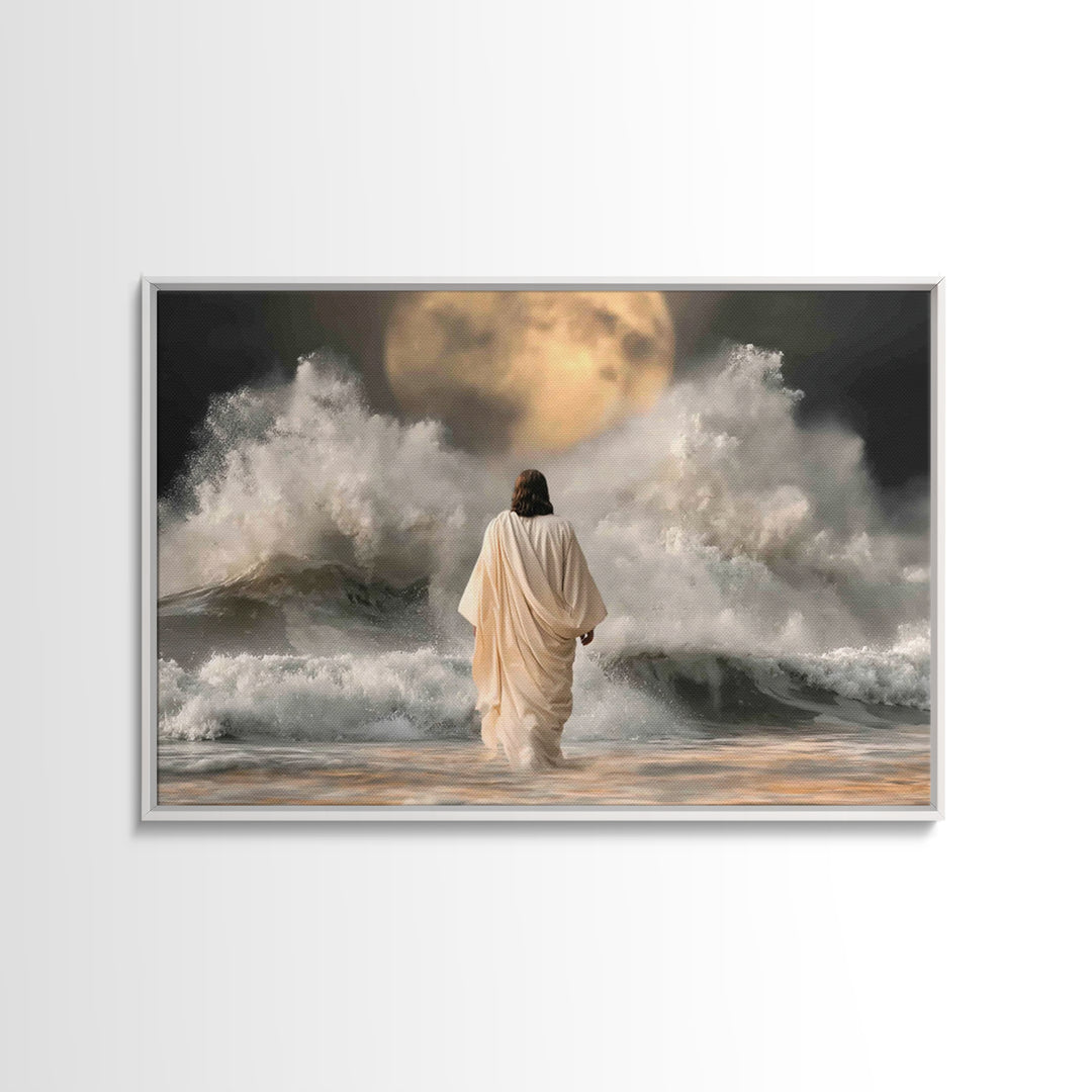 Heavenly Horizon | Framed Canvas Print | Christian Wall Art | Christian Art Canvas | Jesus Painting | Moody Christian Art | Christian Gift