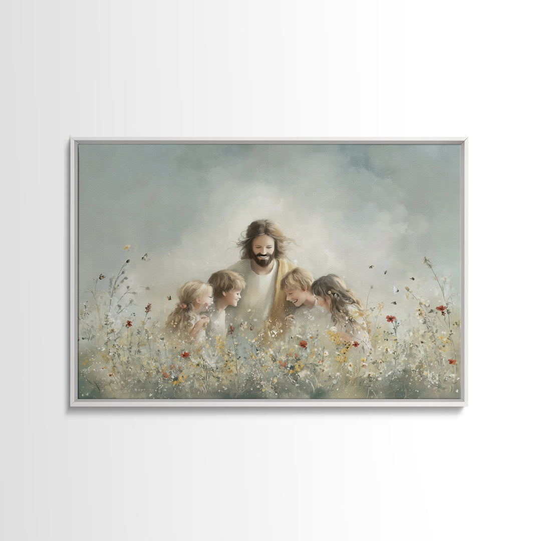 Celestial Pathway, Framed Canvas Print, Christian Art Canvas, Christian Wall Art, Jesus Painting, Modern Christian Art, Christian Christmas