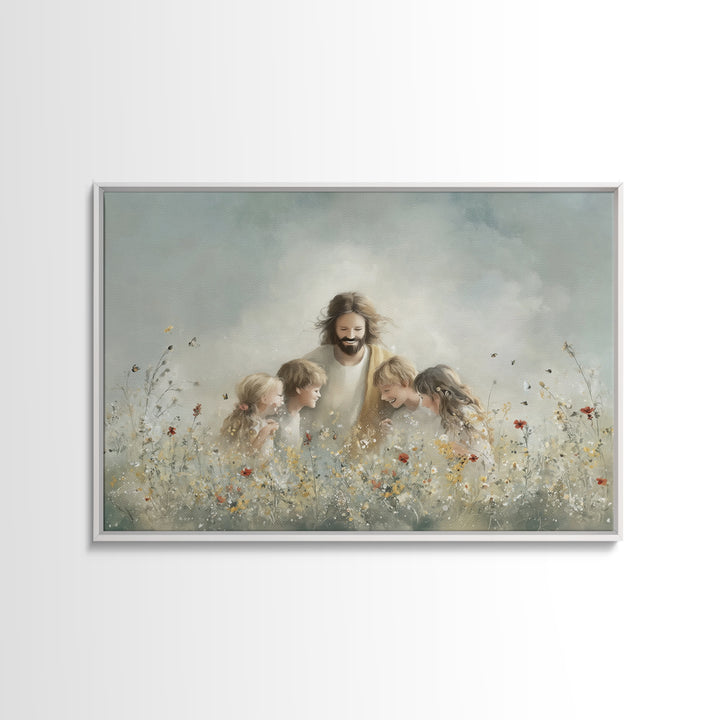 Celestial Pathway, Framed Canvas Print, Christian Art Canvas, Christian Wall Art, Jesus Painting, Modern Christian Art, Christian Christmas