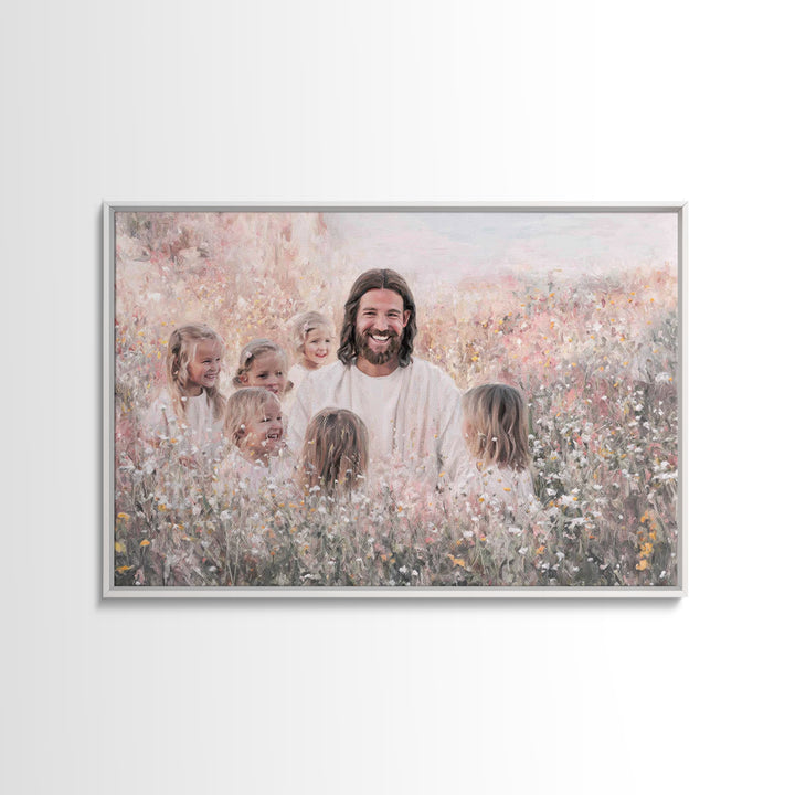 Garden Of Joy | Framed Canvas Print | Christian Wall Art | Christian Art Canvas | Jesus Painting | Christian Decor | Christian Art Gift