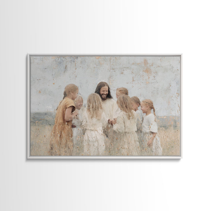 Garden Of Joy – Framed Canvas Print – Christian Wall Art – Jesus Painting – Christian Art Canvas – Christian Christmas Art – Christian Gift