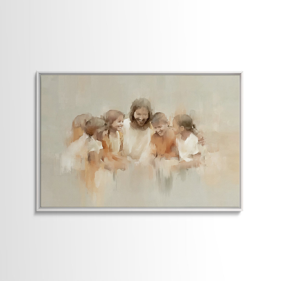 Circle Of Light | Framed Canvas Print | Christian Art Canvas | Jesus Painting | Christian Wall Art | Modern Christian Art | Christian Chris