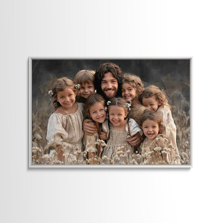 Fields Of Blessing, Framed Canvas Print, Christian Art Canvas, Jesus Painting, Christian Wall Art, Vintage Christian Art, Christian Gift