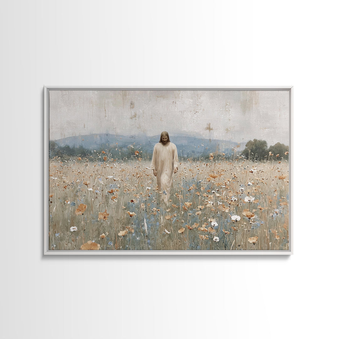 Path Of Grace | Framed Canvas Print | Christian Art | Christian Wall Art | Jesus Painting | Christian Art Canvas | Vintage Christian Art