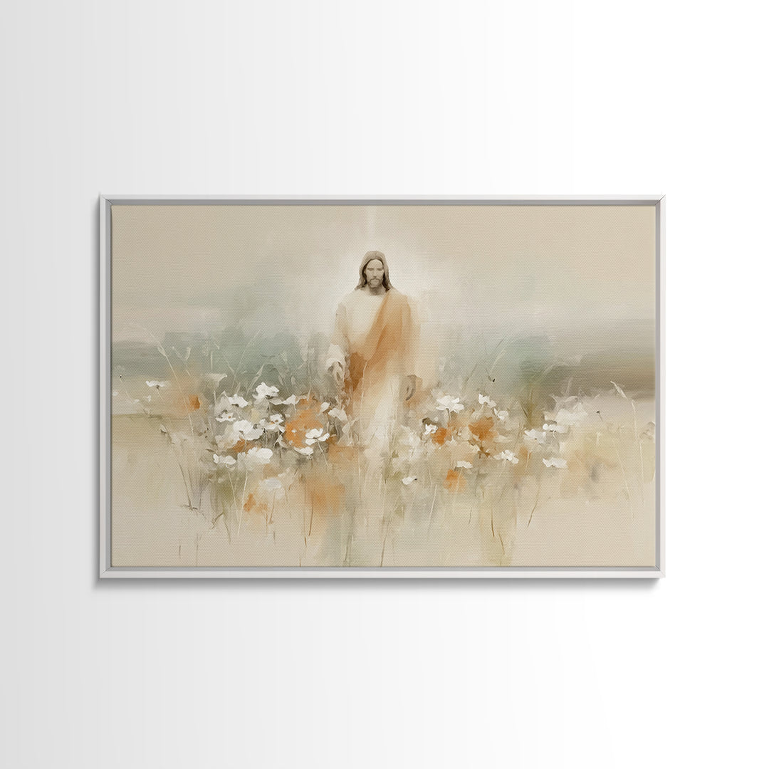 Floral Redemption, Framed Canvas Print, Christian Wall Art, Christian Art Canvas, Jesus Painting, Christian Christmas Art, Modern Christian