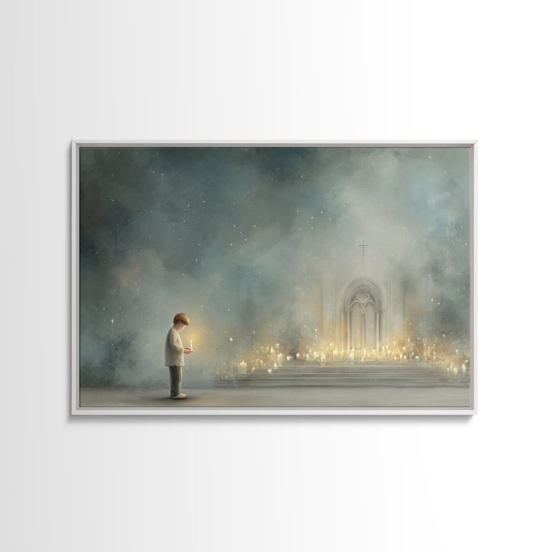 Child Of Light – Framed Canvas Print – Christian Art Canvas – Christian Wall Art – Minimalist Christian Art – Christian Christmas Art