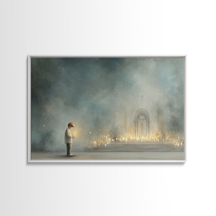 Child Of Light – Framed Canvas Print – Christian Art Canvas – Christian Wall Art – Minimalist Christian Art – Christian Christmas Art