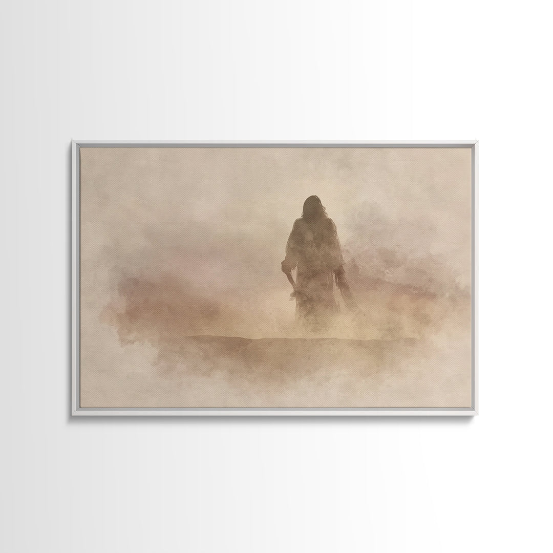 Desert Vision | Framed Canvas Print | Christian Art Canvas | Christian Wall Art | Jesus Painting | Minimalist Christian Art | Christian Art