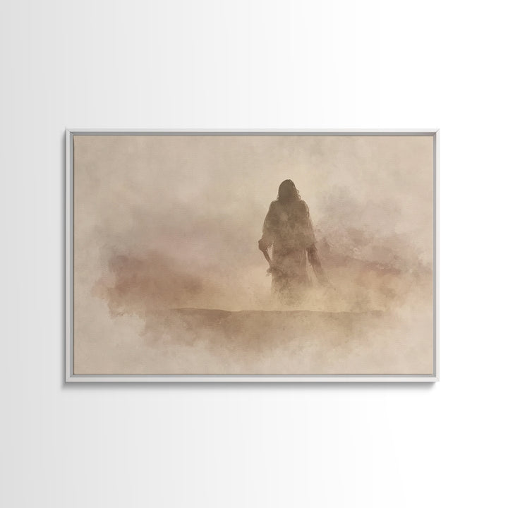 Desert Vision | Framed Canvas Print | Christian Art Canvas | Christian Wall Art | Jesus Painting | Minimalist Christian Art | Christian Art