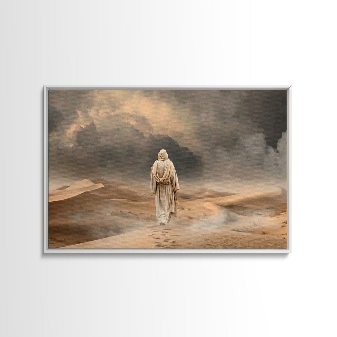 Stormwalk Path | Framed Canvas Print | Christian Wall Art | Christian Art Canvas | Jesus Painting | Moody Christian Art | Christian Decor
